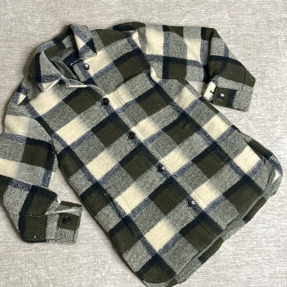 Green Madewell Plaid Shacket - Picture 1 of 4